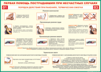 Таблица Порядок действий при ранениях и термических ожогах	 1000*1400 винил - «globural.ru» - Нерюнгри