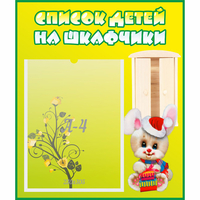 Стенд "Список детей на шкафчики" №11 - «globural.ru» - Нерюнгри