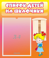 Стенд "Список детей на шкафчики" №6 - «globural.ru» - Нерюнгри
