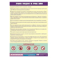 Таблица демонстрационная "Правила поведения на уроках химии" (винил 70х100) - «globural.ru» - Нерюнгри