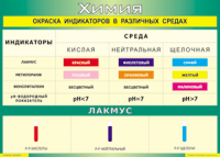 Таблица Окраска индикаторов в различных средах 1000*1400 винил - «globural.ru» - Нерюнгри
