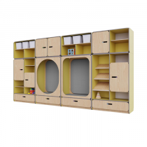 Детская стенка с местом для хранения и зонами отдыха из коллекции «НЕГА» (цвет желтый) - «globural.ru» - Нерюнгри