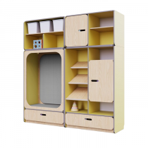 Детская стенка с местом для хранения и прямоугольной зоной отдыха из коллекции «НЕГА» (цвет желтый) - «globural.ru» - Нерюнгри