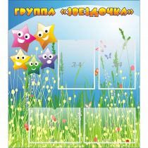 Стенд "Группа Звездочки"  с 6 карманами - «globural.ru» - Нерюнгри